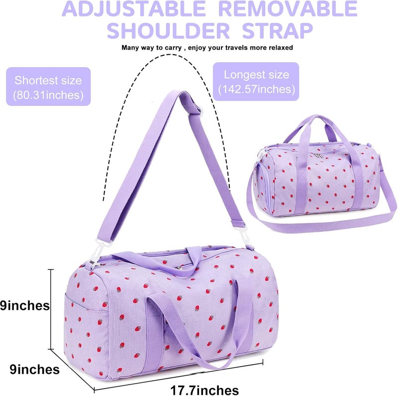 BLUBOON Duffle Bag Girls Kids Cute Gym Bag with Shoes Compartment & Wet Separation Waterproof Sports Overnight Travel Bag - Image 2